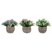 Set 3 ghivece cu flori artificiale 10.5x17 cm