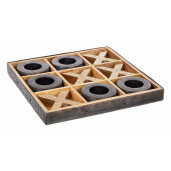 Joc decorativ Tic-tac-toe lemn 37x37x4 cm