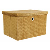 Cutie depozitare velur ocru Averill 40x30x25 cm