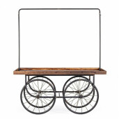 Carucior candy bar lemn metal Ruote 160x70x189 cm