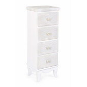 Noptiera 4 sertare din mdf alb Charlene 31 cm x 26 cm x 90 h