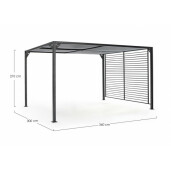 Pavilion gradina aluminiu gri antracit Noah 300x360x210 cm
