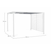 Pavilion gradina aluminiu alb textilen gri Noah 300x360x210 cm