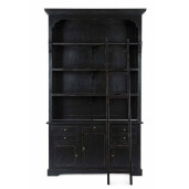 Biblioteca lemn negru Jefferson 143.5x40.6x233.7 cm