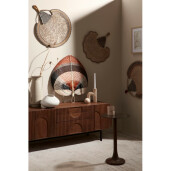 Set 2 sfesnice lumanari travertin bej Tikar 15x3,75x20h