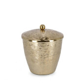 Lumanare in borcan aluminiu auriu Lathe Ø13,5x13,5h