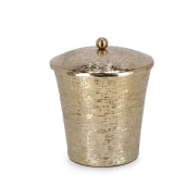 Lumanare in borcan aluminiu auriu Lathe Ø15x15h
