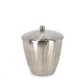 Lumanare in borcan aluminiu argintiu Ø13,5x13,5h