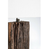 Veioza lemn maro abajur alb Hugo 45x30x85 cm