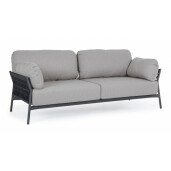 Canapea aluminiu textil gri Pardis 183x80x77 cm