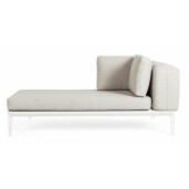 Canapea aluminiu alb textil bej Matrix 174x99x73 cm