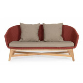 Canapea lemn maro textil bej rosu Scarlet 168x78x77 cm
