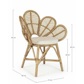 Set 2 fotolii rattan natur Flores 77x62x93 cm