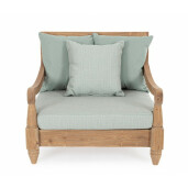 Fotoliu lemn maro textil verde fistic Bali 90x90x81 cm