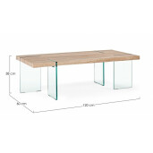 Masuta sticla mdf maro Tom 120x60x38 cm
