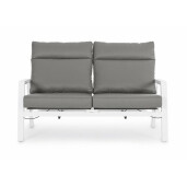 Canapea recliner fier alb tapiterie textil gri Kledi 152x81x98 cm