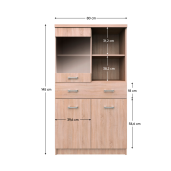 Vitrina PAL stejar sonoma Topty 80x34x145 cm