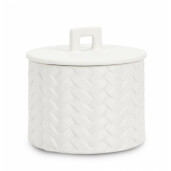 Lumanare in borcan ceramica alba Twine 14.5x14 cm