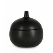 Lumanare in borcan ceramica neagra 14x14 cm