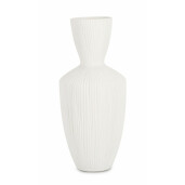 Vaza flori ceramica alba Striped 20.5x47 cm