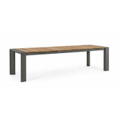 Masa extensibila aluminiu gri lemn maro Cameron 294x100x75 cm