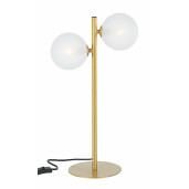 Veioza metal auriu cu abajur alb Balls 31 cm x 17.5 cm x 54 h