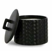 Lumanare in borcan ceramica neagra Twine 14.5x14 cm