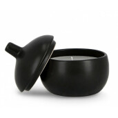 Lumanare in borcan ceramica neagra 14x14 cm