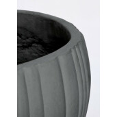 Set 3 ghivece flori ceramica gri 30x28 cm, 41x38 cm, 55x50 cm