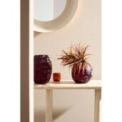 Suport lumanare sticla bordeaux Ø8x8h