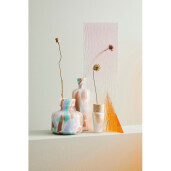 Vaza flori sticla travertin marmura multicolora Ø8,5x19h