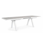 Masa extensibila aluminiu alb ceramica gri Krion 265x103x78 cm