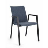 Set 4 scaune gri antracit albastru denim Odeon 55.5x60x83 cm
