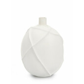 Set 2 vaze ceramica alba Ridged 19x27 cm