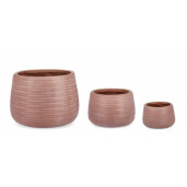 Set 3 ghivece flori fibra sticla caramizie 24x16 cm; 34.5x24 cm; 50x36 cm