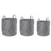 Set 3 cosuri depozitare textil gri Averill 30x30 cm, 34x34 cm, 38x38 cm