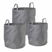 Set 3 cosuri depozitare textil gri Averill 30x30 cm, 34x34 cm, 38x38 cm