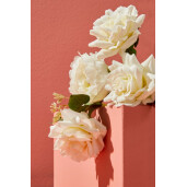Set 12 Trandafiri artificiali albi 79 cm