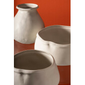 Set 2 boluri decorative ceramica alba 27x13.5 cm, 34x13.5 cm