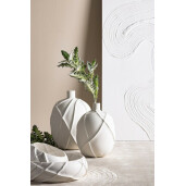 Set 2 boluri decorative ceramica alba Ridget 26.3x11.5 cm