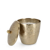 Lumanare in borcan aluminiu auriu Lathe Ø13,5x13,5h