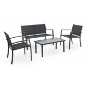 Set mobilier gradina gri antracit Peder 110x60.5x75 cm