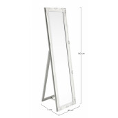 Oglinda decorativa de podea cu rama lemn alb patinat Miro 40x3x160 cm