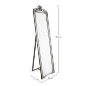 Oglinda decorativa de podea cu rama lemn argintie patinata Miro 45x7x180 cm