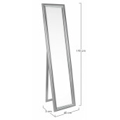 Oglinda decorativa de podea cu rama lemn argintie Sanzio 40x3x170 cm