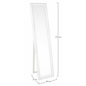 Oglinda decorativa de podea cu rama polirasina alba Sanzio 40x3x170 cm