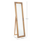 Oglinda decorativa de podea cu rama lemn auriu antic Miro 40x4x160 cm