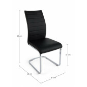 Set 4 scaune negre Myra 41x60x98 cm