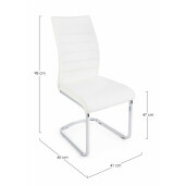 Set 4 scaune albe Myra 41x60x98 cm