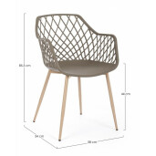 Set 4 scaune bej natur Optik 58x54x85.5 cm